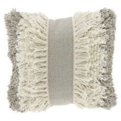 Sierkussen Antrona 45x45cm wit kwasten