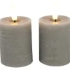 Stompkaars Benevento Led grijs 5 cm rond set van 2
