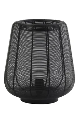 Tafellamp Barzio mat zwart rond 29cm 1-lichts