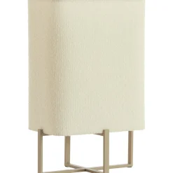 Tafellamp Focate taupe rechthoek hoog ecru 1-lichts