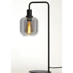 Tafellamp Peglio glas smoke zwart 1-lichts