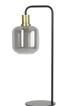 Tafellamp Peglio smoke antiek brons 1-lichts
