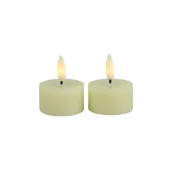 Theelicht Benevento Led creme 4 cm rond set van 2