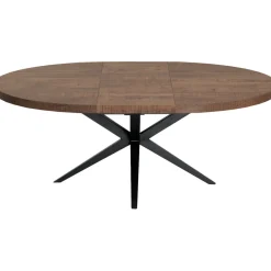Uitschuifbare eettafel Mascaro 120/160 cm rond dark mango