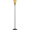 Vloerlamp Felinio amber glas 1-lichts
