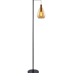 Vloerlamp Felinio amber glas 1-lichts hangend