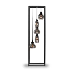 Vloerlamp frame smoke glas 5-lichts - Lungo