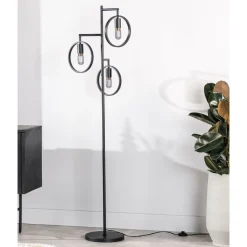 Vloerlamp Girare zwart metaal 3-lichts