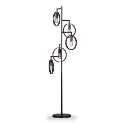 Vloerlamp Girare zwart metaal 5-lichts