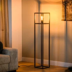 Vloerlamp Tiamo zwart staal 140x28 cm