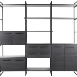 Wandkast Sistema 226x244x45 cm zwart