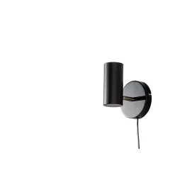 Wandlamp Mirare zwart metaal 1-spots