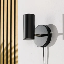 Wandlamp Mirare zwart metaal 1-spots