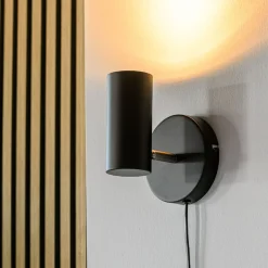 Wandlamp Mirare zwart metaal 1-spots