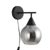 Wandlamp zwart smoke glas 17,8 cm - Lungo