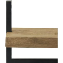 Wandplank Pardal hout metaal 24x100 cm bruin