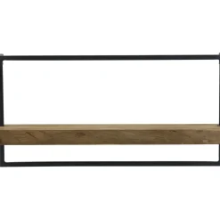 Wandplank Pardal hout metaal 30x60 cm bruin